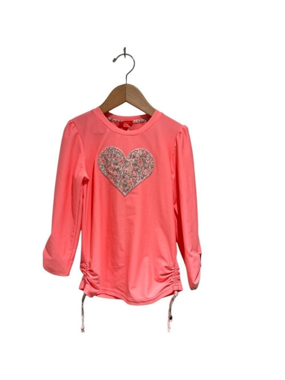 SUNUVA coral pink long sleeve rashguard swim top - size 7-8